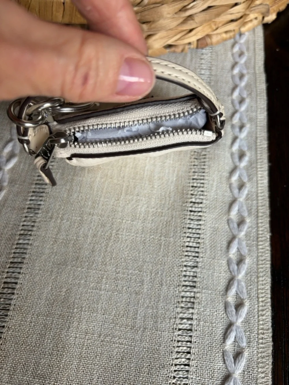 Coach Mini Nolita Leather bag charm in Chalk - Picture 5 of 8